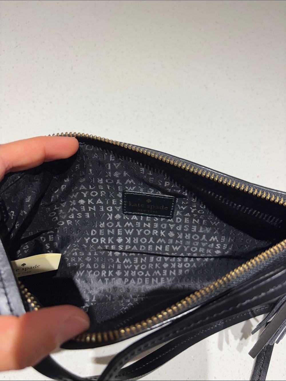 kate spade Black Leather Slim Crossbody with Gold Logo - Picture 4 of 4